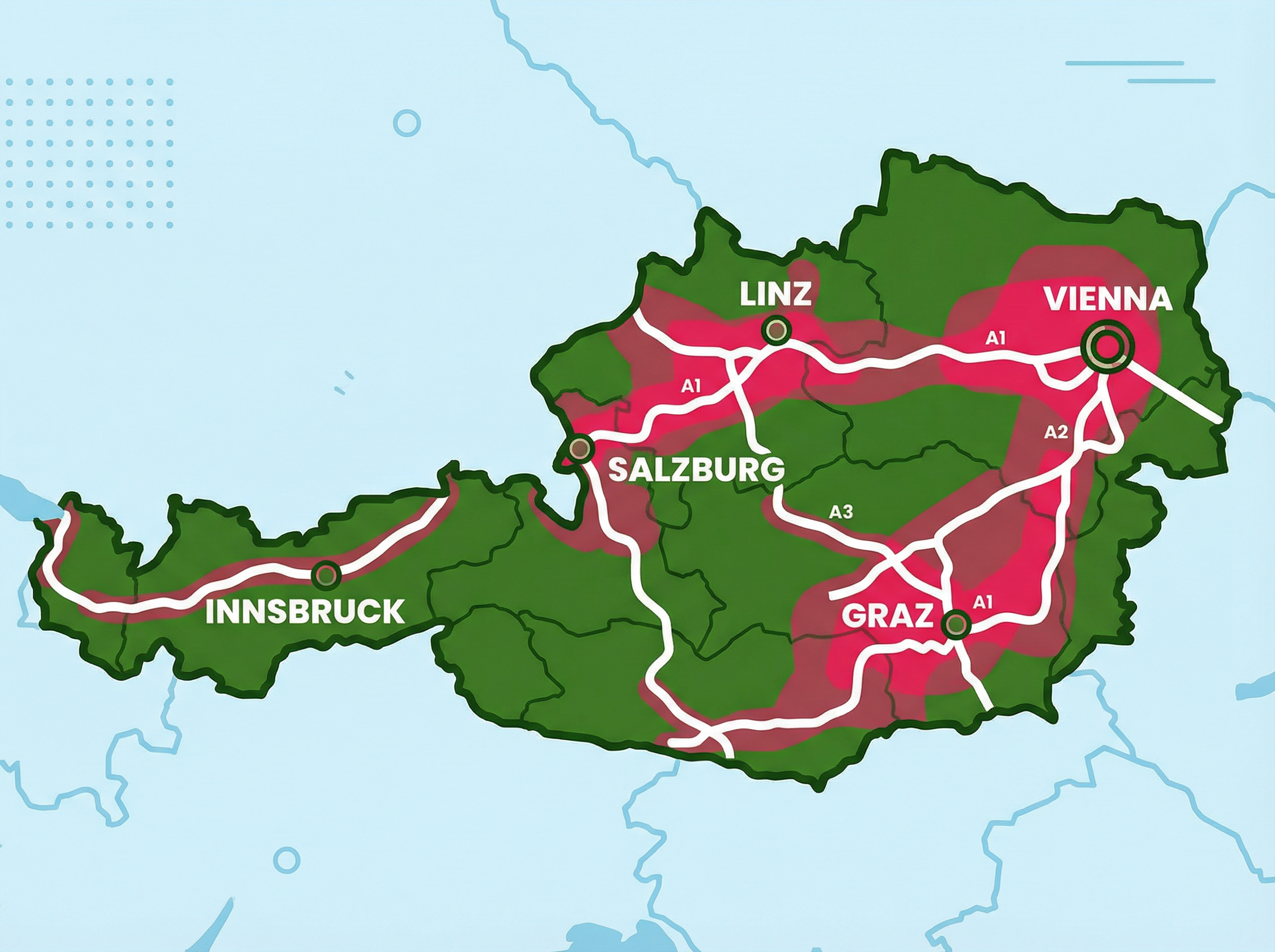 Karte unseres Servicegebiets